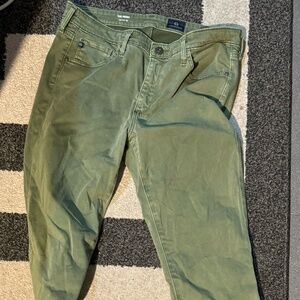 AG Adriano Goldschmied “The Prima” Cigarette Leg Jeans – Green – Size 29R